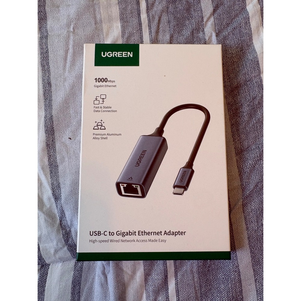 UGREEN USB-C to Gigabit Ethernet Adapter 1000Mbps Aluminum 50737US NEW